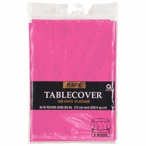 TABLE COVER PLASTIC SOLID ROUND 84 IN