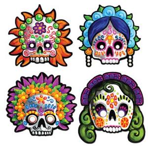DAY OF THE DEAD PAPER MASKS 4CT