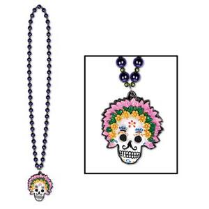 DAY OF THE DEAD SKULL NECKLACE HEAD