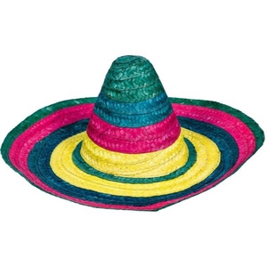 SOMBRERO STRAW FIESTA RAIBOW