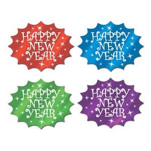 NEW YEAR FOIL CUTOUTS 14.75IN