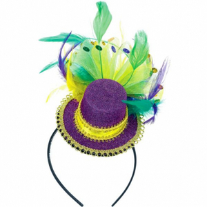 MARDI GRAS HEADBAND SOMBRERO