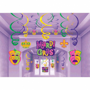 MARDI GRAS FOIL SWIRL MEGA VALUE PACK HA