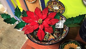 FLOWER POINSETTIA SML. INDIV. W/CONE 32IN