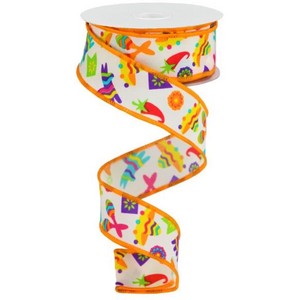 RIBBON 1.5IN FIESTA ASSORTED PRINT 10YD SPOOL