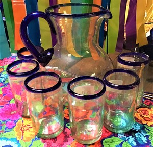 PITCHER W/ 6 GLASS CUP SET