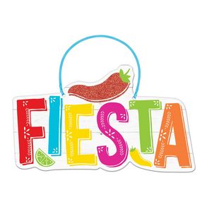 FIESTA HANGING SIGN 6 3/4 X 11 1/2IN