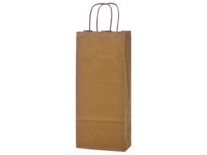 PAPER BAG SML TALL KRAFT 5.5X3.25X13 WINE