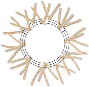 WREATH FORM 15IN WIRE 25IN OAD PENCIL WORK BURLAP COLOR