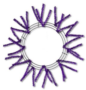 WIRE WREATH PENCIL WORK 15IN PURPLE