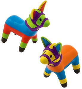 VINYL DONKEY PINATAS 3IN DZ BAG