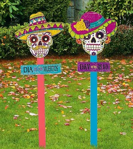 YARD SIGN DAY OF THE DEAD 1 PCS MALE OR FEMALE 8.75X27IN EA