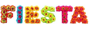 FIESTA LETTER FLOWER WALL DECORATION 6LETTERS 12IN TALL