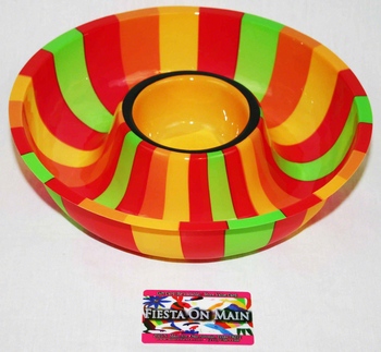 FIESTA STRIPES CHIP AND DIP TRAY