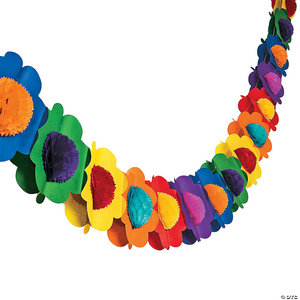 GARLAND TISSUE FLOWER MULTICOLOR 9FT X7IN