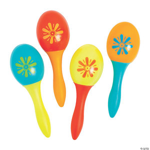 MARACAS PLASTIC LETS FIESTA SMALL 6IN 1DZ