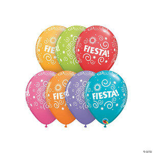 BALLOONS FIESTA PRINTED LATEX  50PCS 11IN