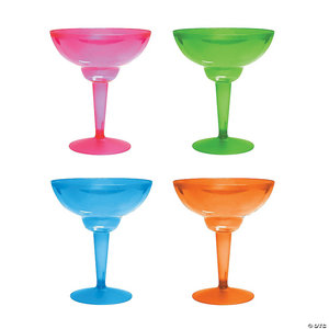 MARGARITA GLASS PLASTIC NEON FIESTA COLORED 7IN 12OZ (1DZ)