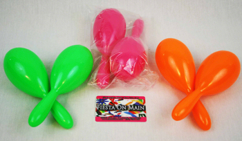 MARACA PLASTIC NEON PAIR 7IN