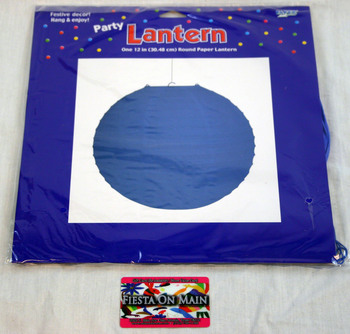 LANTERN ROUND NAVY BLUE 12IN