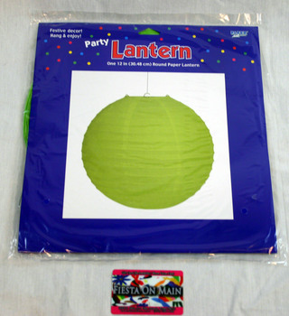 LANTERN ROUND LIME GREEN 12IN