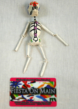 PAPER MACHE SKELETON WHITE TINY 12X2IN