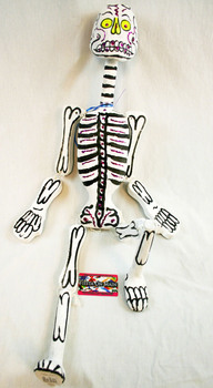 PAPER MACHE SKELETON WHITE MED 34X8IN