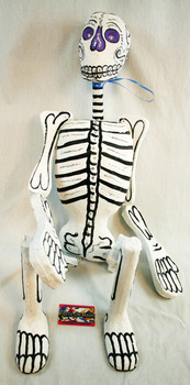 PAPER MACHE SKELETON WHITE LRG 45X10IN