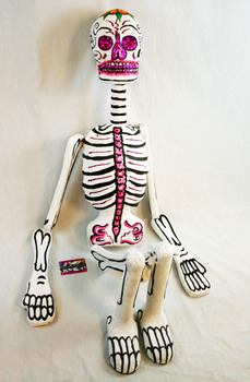 PAPER MACHE SKELETON WHITE XL 55X12IN